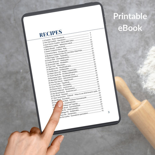 The Finnish Baking book with American measurements, printable eBook - Feels like Finland