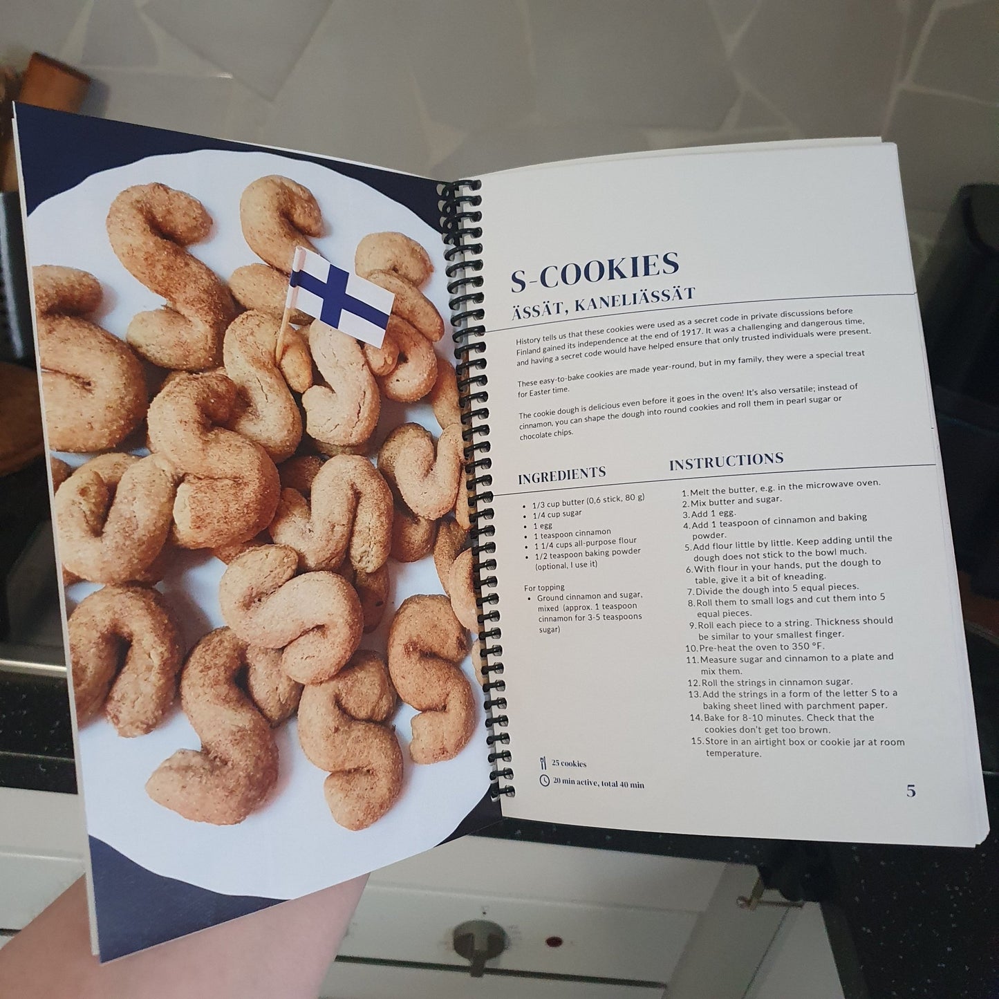The Finnish Baking Book - with American Measurements - Spiral bound book - Feels like Finland