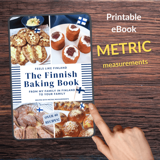 The Finnish Baking Book with Metric measurements, printable eBook - Feels like Finland