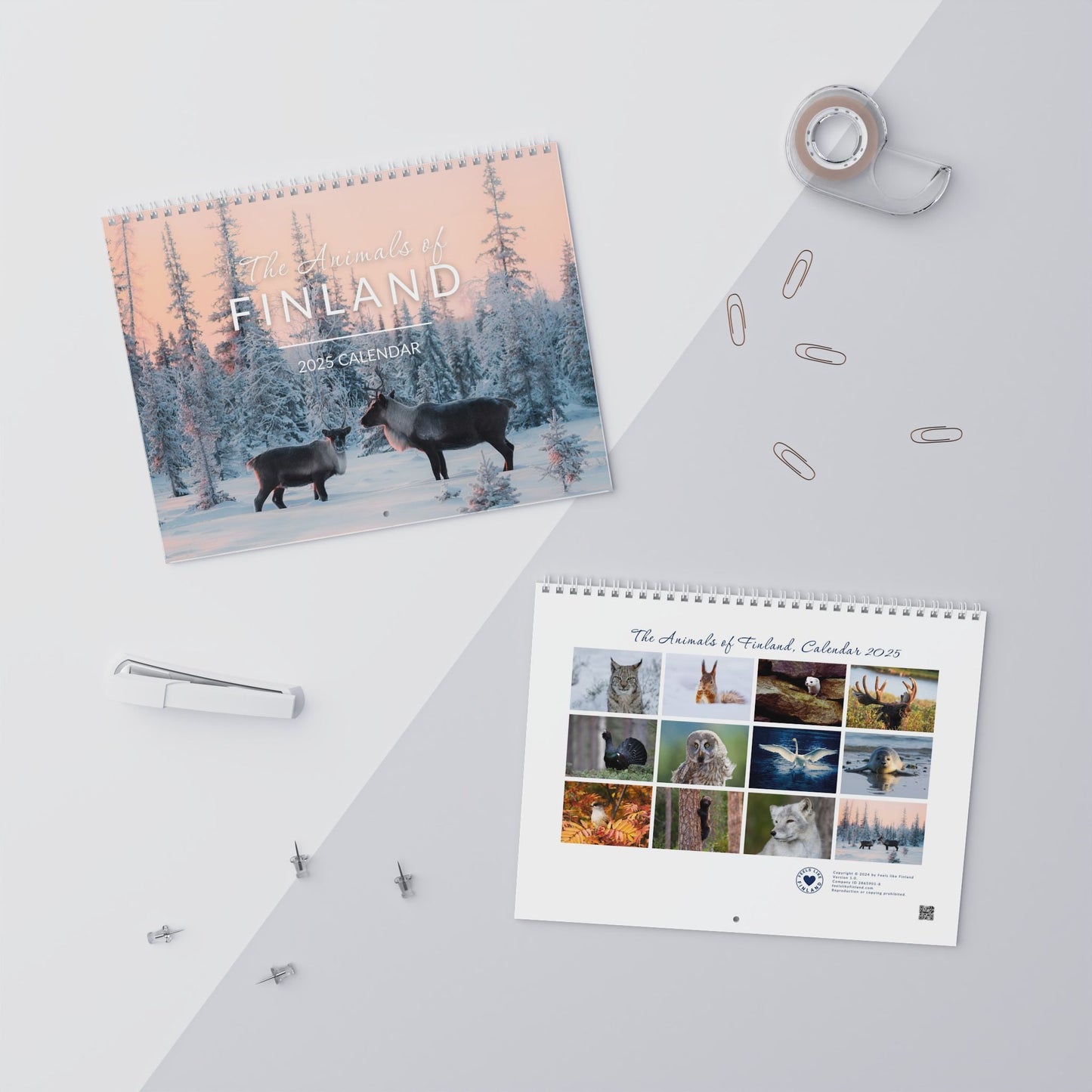 2025 Finnish Animals American Wall Calendar - Feels like Finland