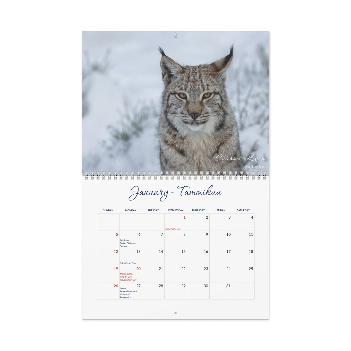 2025 Finnish Animals American Wall Calendar - Feels like Finland