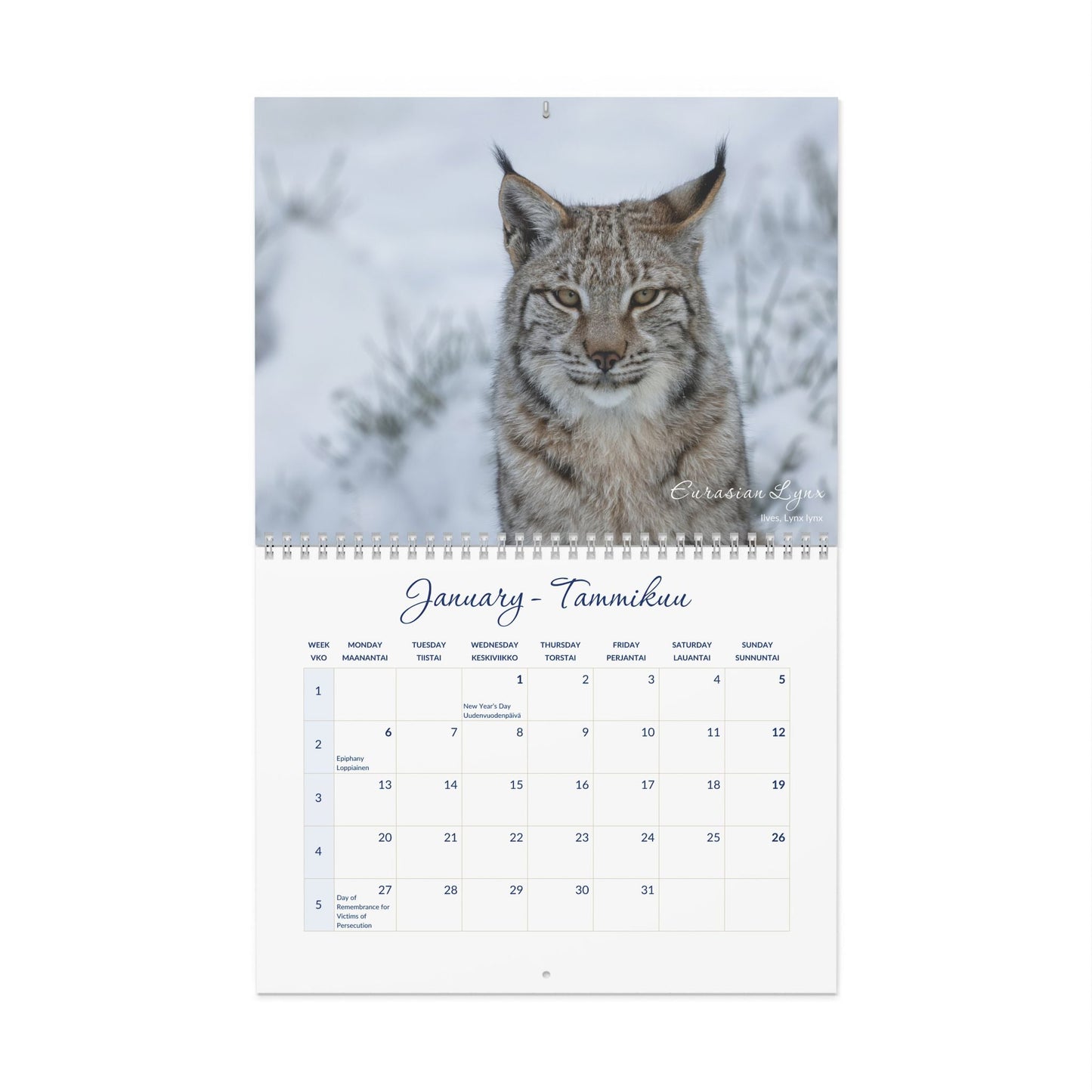 2025 Finnish Animals Wall Calendar - Feels like Finland