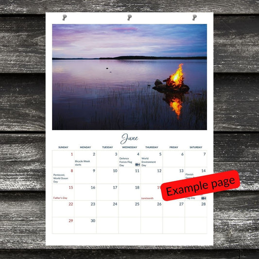 2025 Finnish Landscapes, Printable Wall Calendar (American) - Feels like Finland