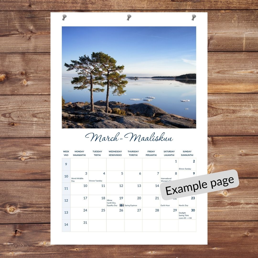 2025 Finnish Landscapes, Printable Wall Calendar (European) - Feels like Finland