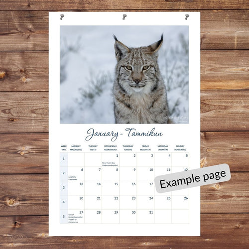 2025 Finnish Animals, Printable Wall Calendar (European)