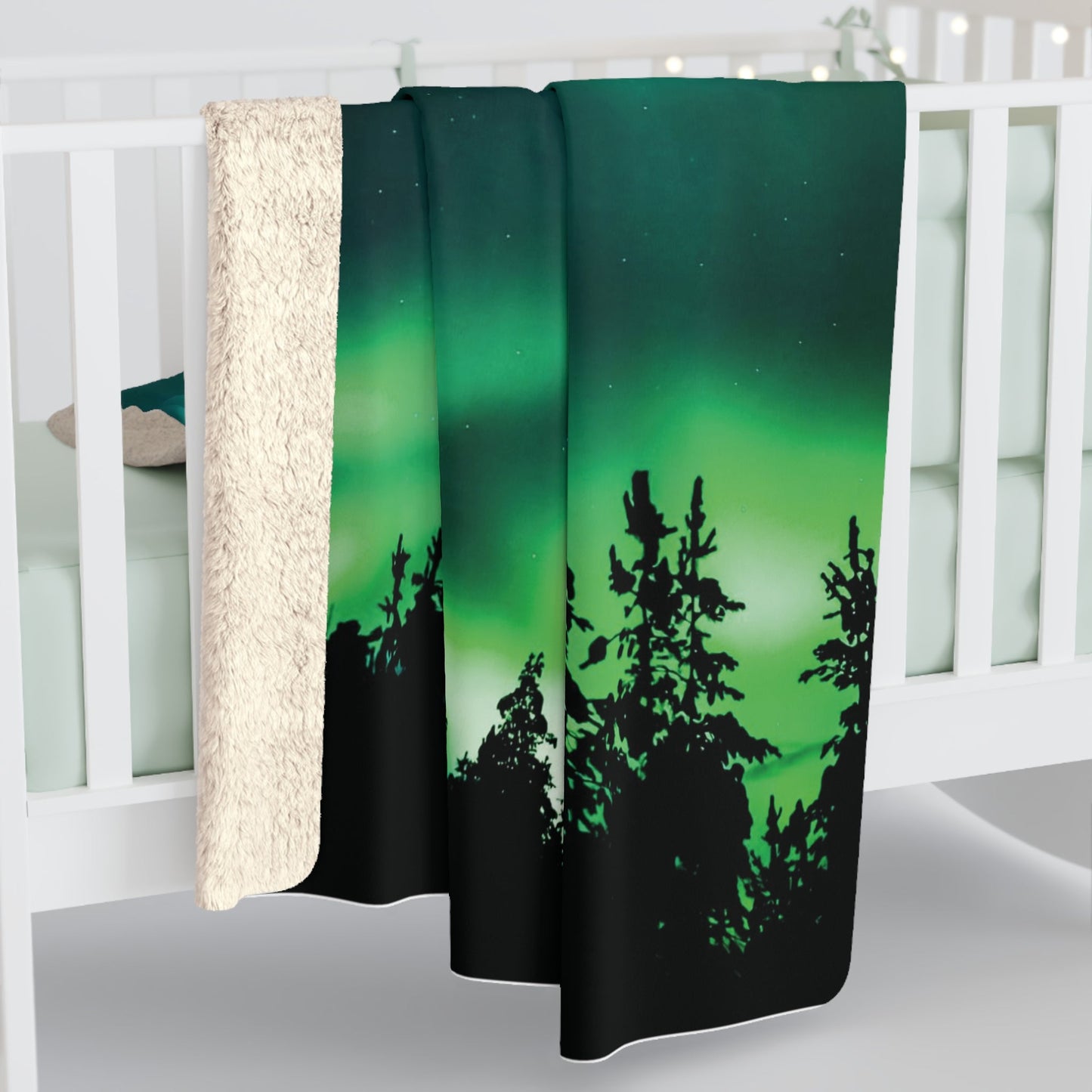 Northern Lights Sherpa Fleece Blanket - Feels like Finland