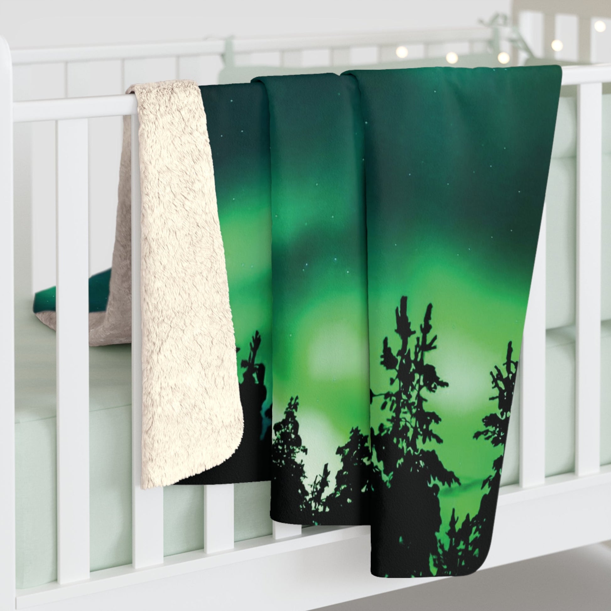 Northern Lights Sherpa Fleece Blanket - Feels like Finland