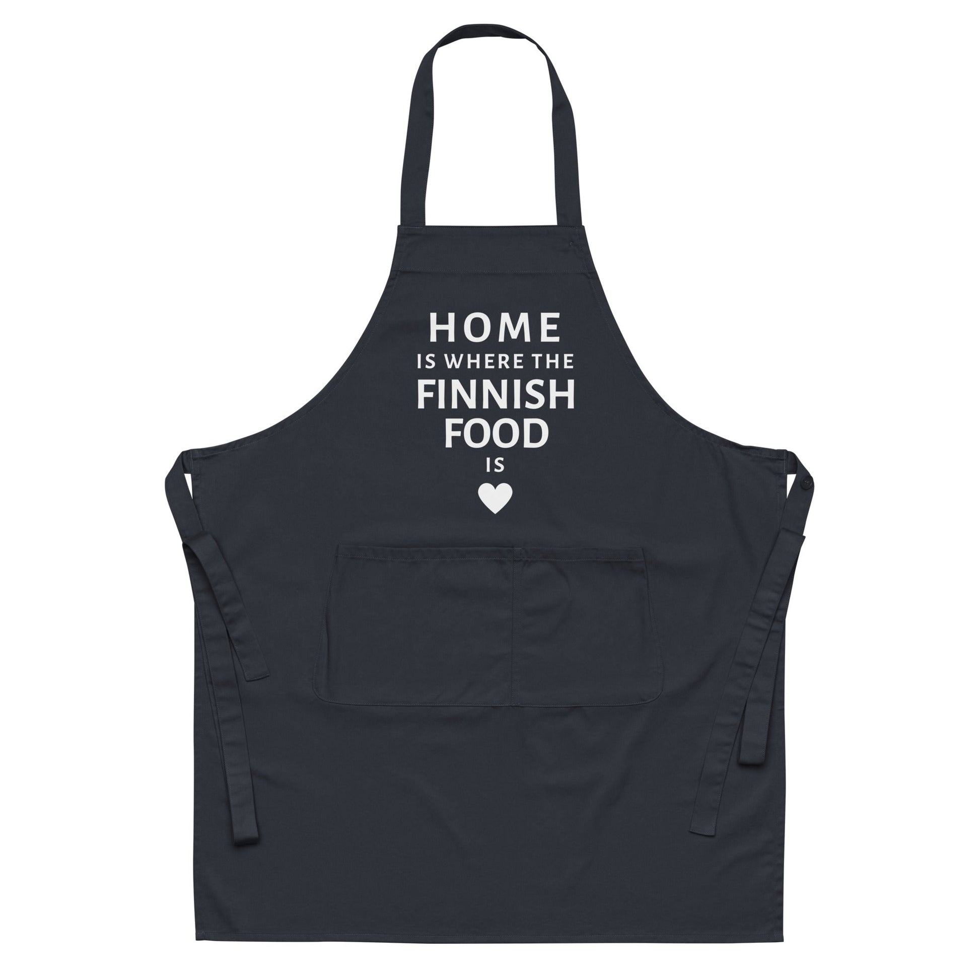 Home is where the Finnish Food is, Organic cotton apron with print - Feels like Finland