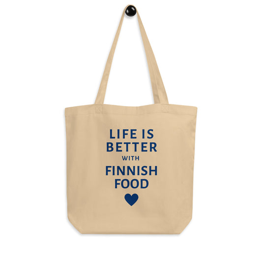 Life is better with Finnish Food - Eco Tote Bag - Feels like Finland
