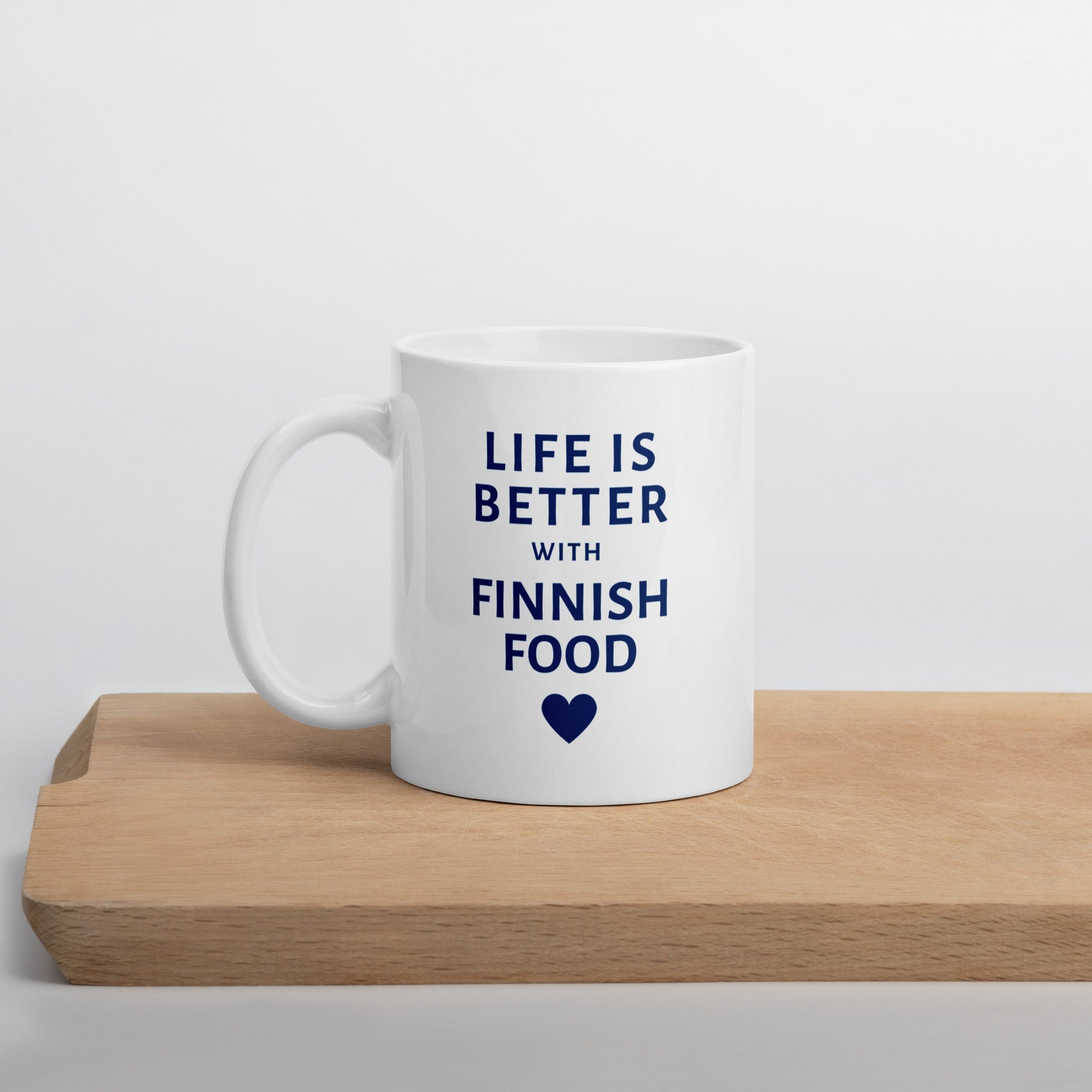 Life is better with Finnish Food, White glossy mug - Feels like Finland