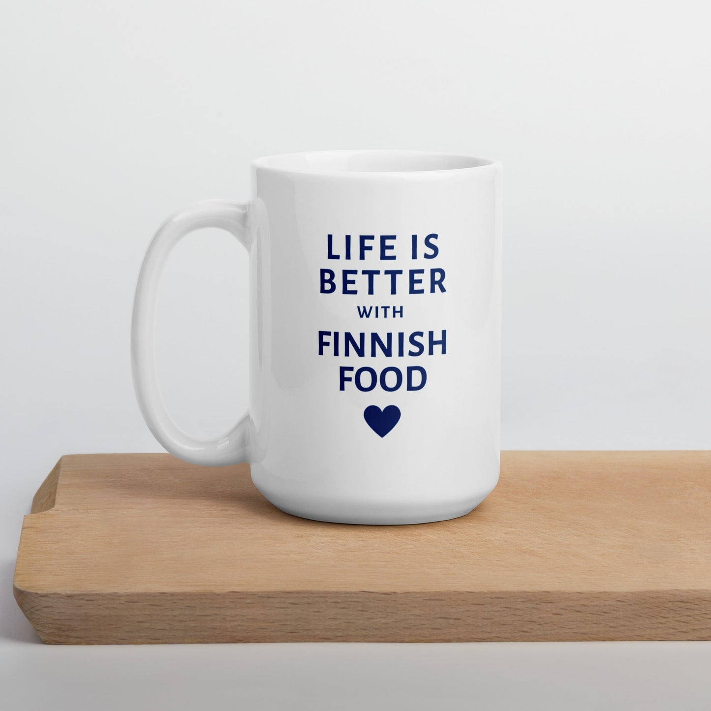 Life is better with Finnish Food, White glossy mug - Feels like Finland